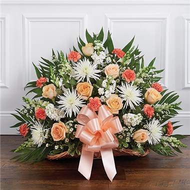 Thoughts And Prayers™ Peach, Orange & White Fireside Basket